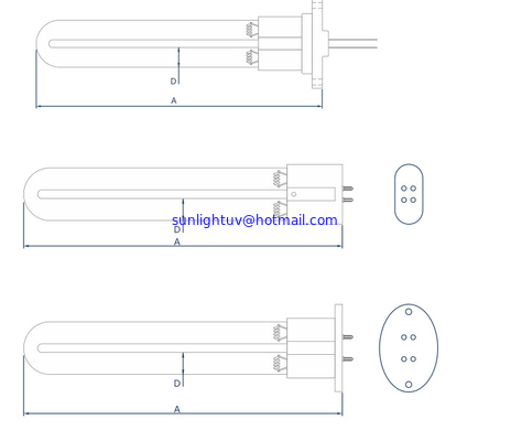 U shape 254nm 185nm Ultraviolet disinfection ozone UVC lamp germicidal UV light sterilization steri purifier